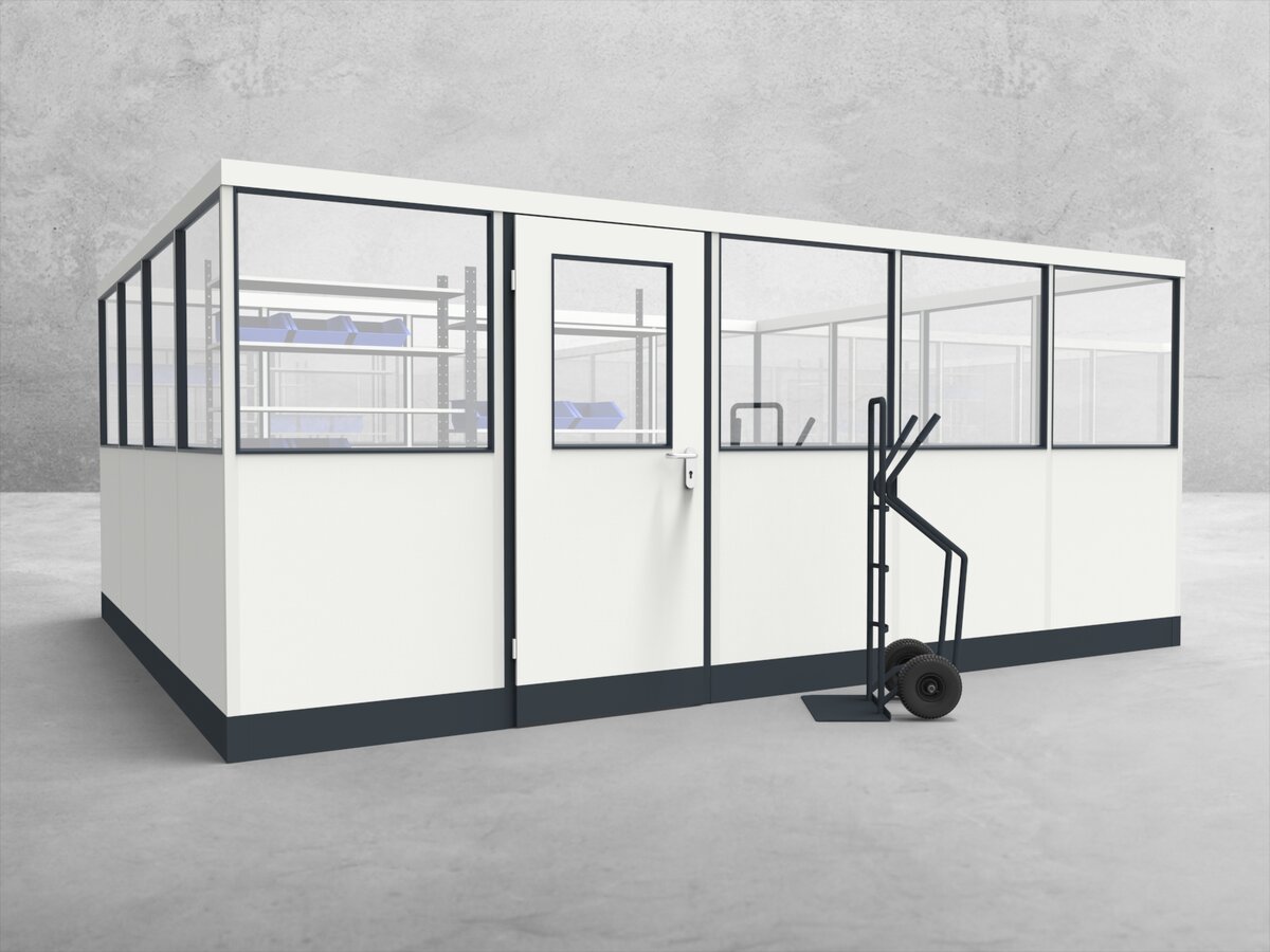 Aussenansicht für Stellwand 4-seitig 5,00 x 4,00 m System RS 45 von Becker Raumsysteme - Artikel SW4-5040
