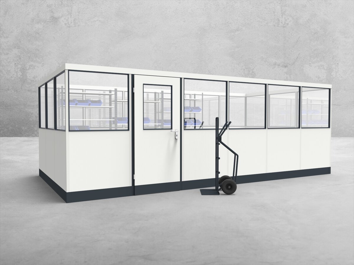 Aussenansicht für Stellwand 4-seitig 6,00 x 3,00 m System RS 45 von Becker Raumsysteme - Artikel SW4-6030