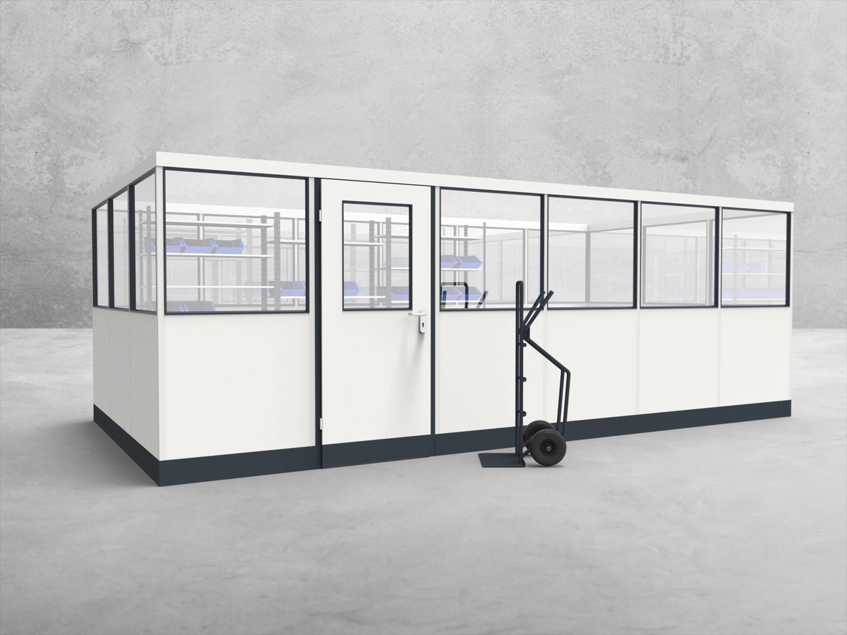 Aussenansicht für Stellwand 4-seitig 6,00 x 3,00 m System RS 45 von Becker Raumsysteme - Artikel SW4-6030