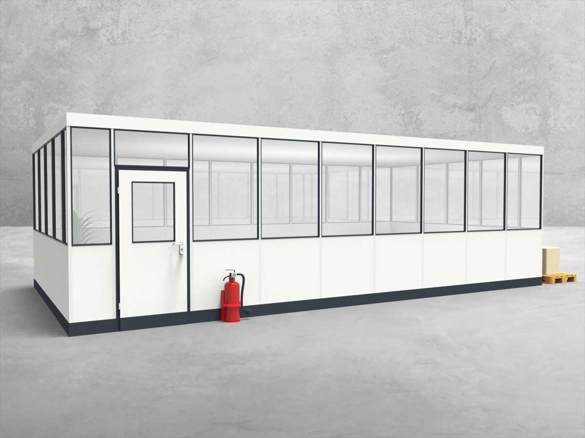 Aussenansicht für Hallenbüro 4-seitig 8,50 x 4,50 m System RS 45 von Becker Raumsysteme - Artikel HB4-8545