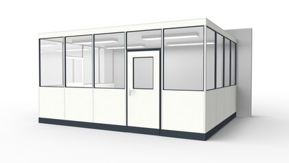 Hallenbüro, Systemraum aus dem System RS45 Hallenbüro, Systemraum in Produktionshalle oder Fabrik zur Unterteilung der einzelnen Bereiche