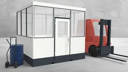 Mobiles Hallenbüro 4-seitig 3,00 x 3,00 m 9 m² (HM4-3030)