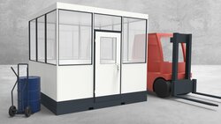Mobiles Hallenbüro 4-seitig 3,00 x 3,00 m 9 m² (HM4-3030)