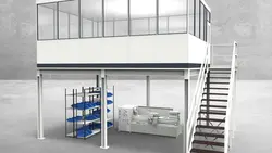 Hallenbüro auf Stahlbau 4-seitig 6,00 x 4,50 m 27 m² (HS4-6045)