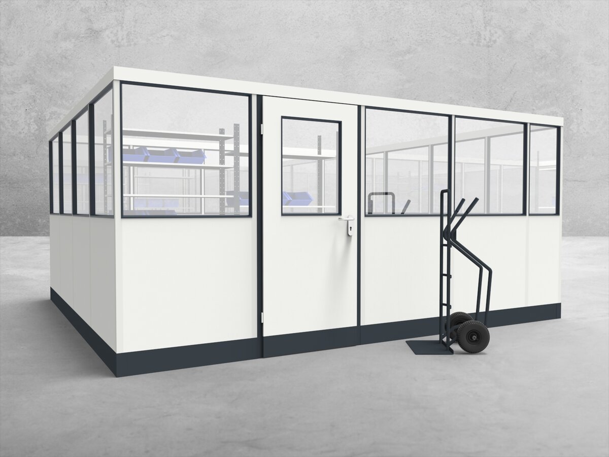Aussenansicht für Stellwand 4-seitig 4,50 x 4,00 m System RS 45 von Becker Raumsysteme - Artikel SW4-4540