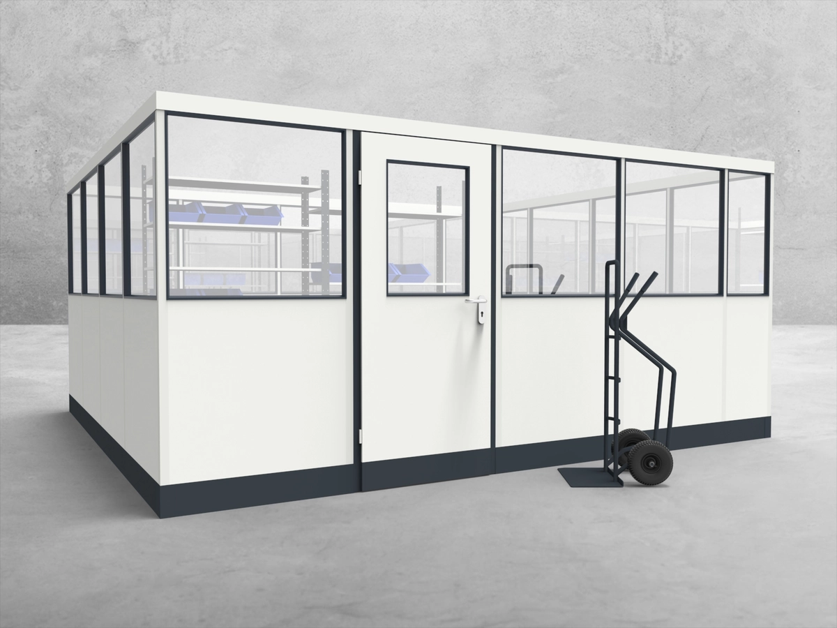 Aussenansicht für Stellwand 4-seitig 4,50 x 4,00 m System RS 45 von Becker Raumsysteme - Artikel SW4-4540