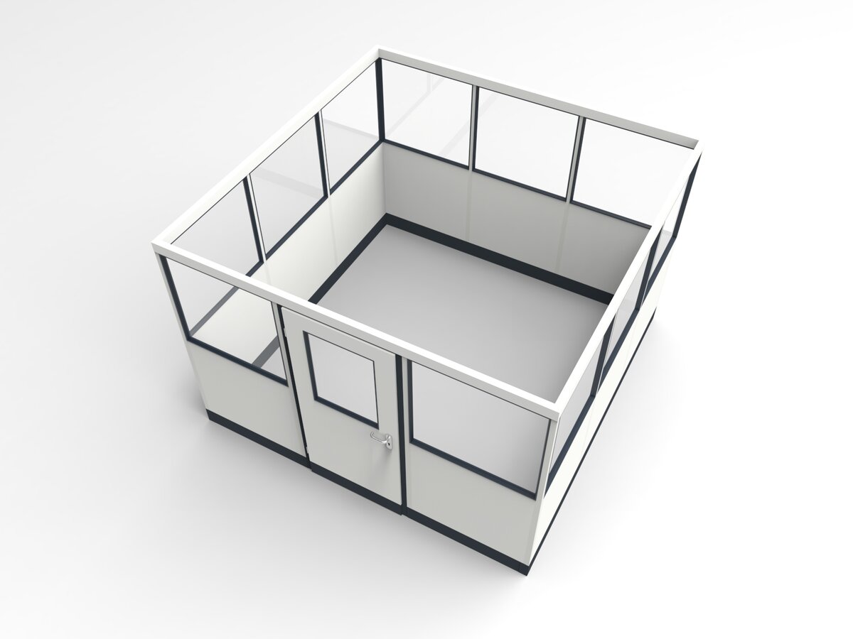 Wandanschluss für Stellwand 4-seitig 3,00 x 3,00 m System RS 45 von Becker Raumsysteme - Artikel SW4-3030