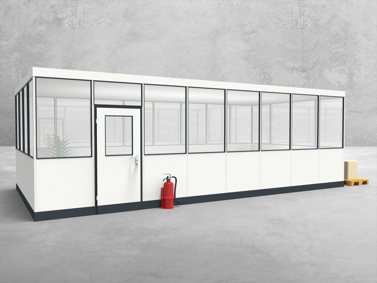 Aussenansicht für Hallenbüro 4-seitig 8,00 x 4,00 m System RS 45 von Becker Raumsysteme - Artikel HB4-8040