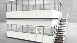 Hallenbüro als Doppelstock 4-seitig 7,00 x 5,00 m 35 m² (HD4-7050)