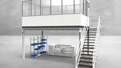 Hallenbüro auf Stahlbau 4-seitig 5,50 x 3,50 m 19,25 m² (HS4-5535)