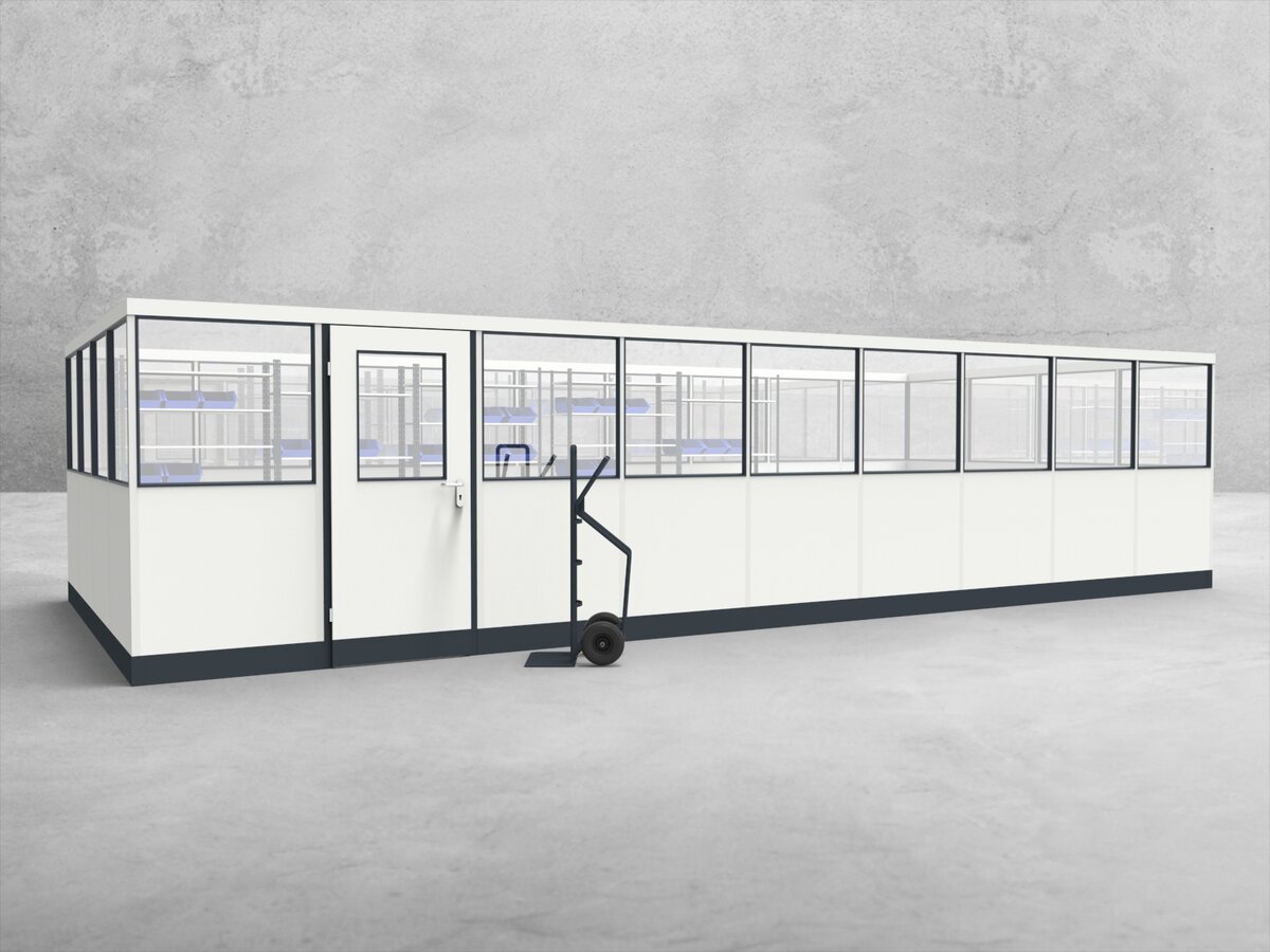 Aussenansicht für Stellwand 4-seitig 9,00 x 4,00 m System RS 45 von Becker Raumsysteme - Artikel SW4-9040