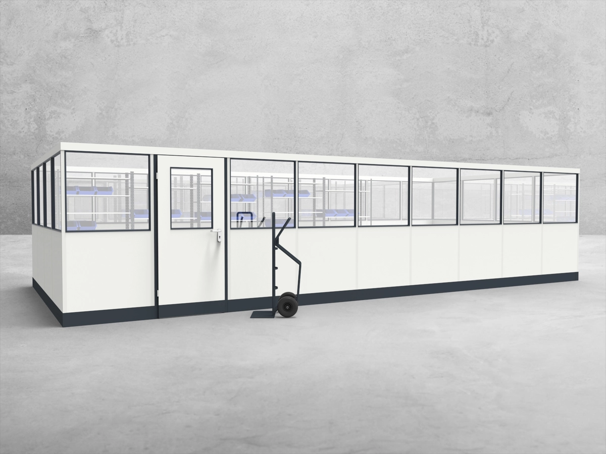 Aussenansicht für Stellwand 4-seitig 9,00 x 4,00 m System RS 45 von Becker Raumsysteme - Artikel SW4-9040