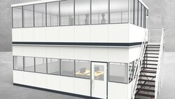 Hallenbüro als Doppelstock 4-seitig 8,00 x 5,50 m 44 m² (HD4-8055)