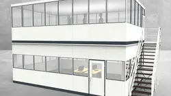 Hallenbüro als Doppelstock 4-seitig 8,00 x 5,50 m 44 m² (HD4-8055)