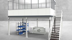 Hallenbüro auf Stahlbau 4-seitig 6,50 x 4,00 m 26 m² (HS4-6540)