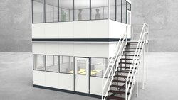 Hallenbüro als Doppelstock 4-seitig 5,00 x 4,00 m 20 m² (HD4-5040)
