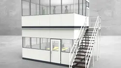 Hallenbüro als Doppelstock 4-seitig 5,00 x 4,00 m 20 m² (HD4-5040)