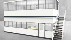 Hallenbüro als Doppelstock 4-seitig 9,00 x 4,50 m 40,5 m² (HD4-9045)