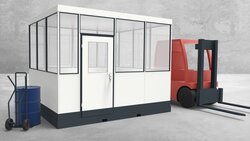 Mobiles Hallenbüro 4-seitig 3,50 x 3,00 m 10,5 m² (HM4-3530)