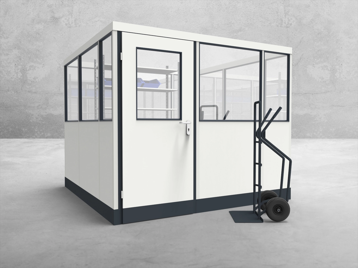 Aussenansicht für Stellwand 4-seitig 2,50 x 2,50 m System RS 45 von Becker Raumsysteme - Artikel SW4-2525