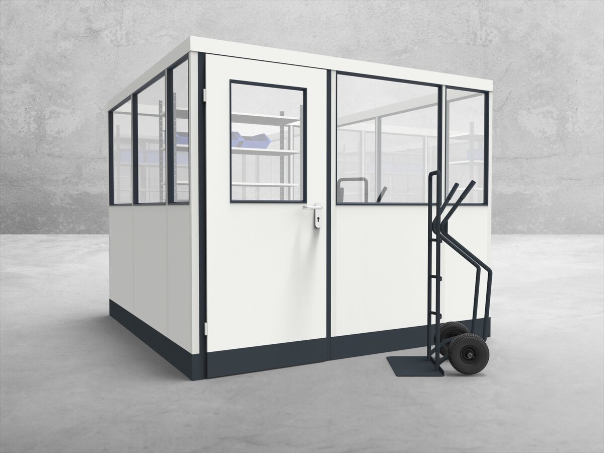 Aussenansicht für Stellwand 4-seitig 2,50 x 2,50 m System RS 45 von Becker Raumsysteme - Artikel SW4-2525