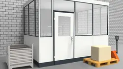 Hallenbüro 3-seitig 3,50 x 2,50 m 8,75 m² (HB3-3525)