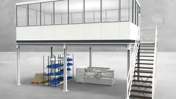 Hallenbüro auf Stahlbau 4-seitig 7,50 x 4,00 m 30 m² (HS4-7540)