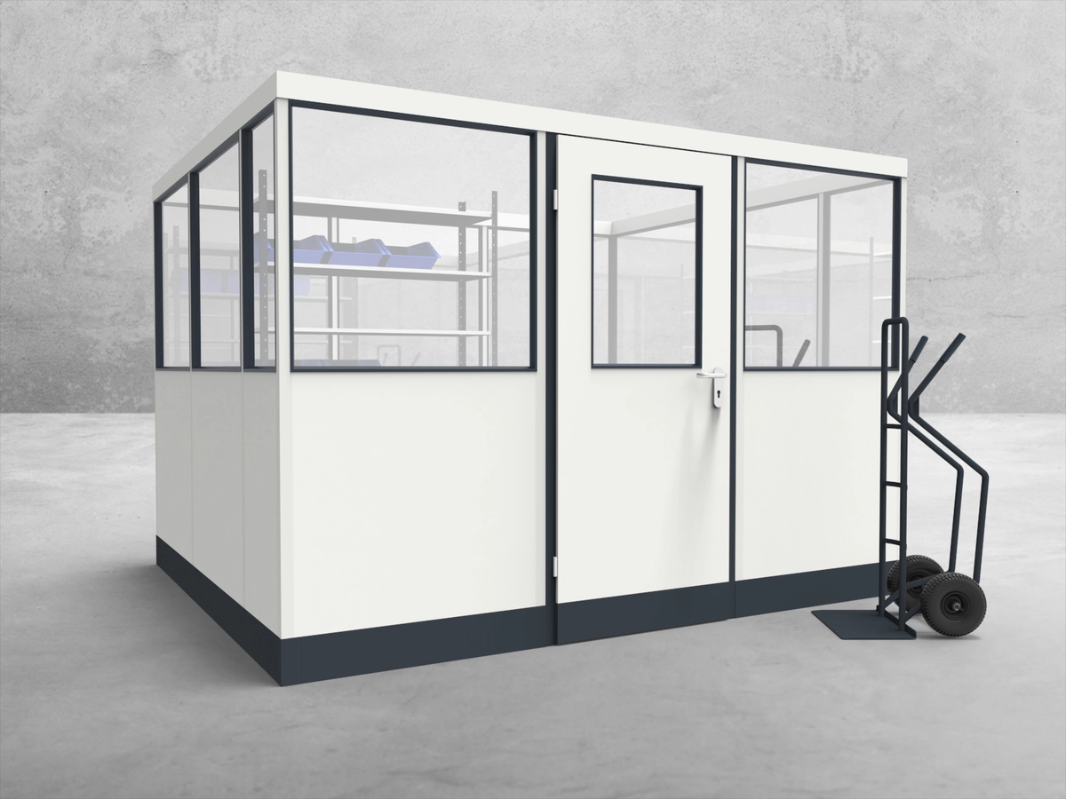 Aussenansicht für Stellwand 4-seitig 3,00 x 2,50 m System RS 45 von Becker Raumsysteme - Artikel SW4-3025