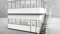 Hallenbüro als Doppelstock 4-seitig 6,50 x 4,00 m 26 m² (HD4-6540)