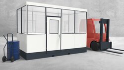 Mobiles Hallenbüro 4-seitig 4,00 x 2,00 m 8 m² (HM4-4020)