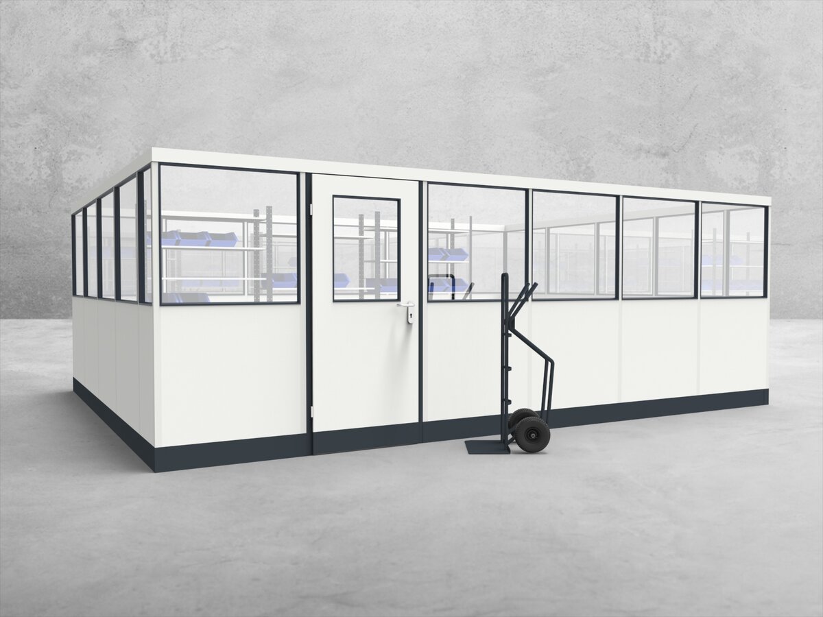 Aussenansicht für Stellwand 4-seitig 6,00 x 4,50 m System RS 45 von Becker Raumsysteme - Artikel SW4-6045