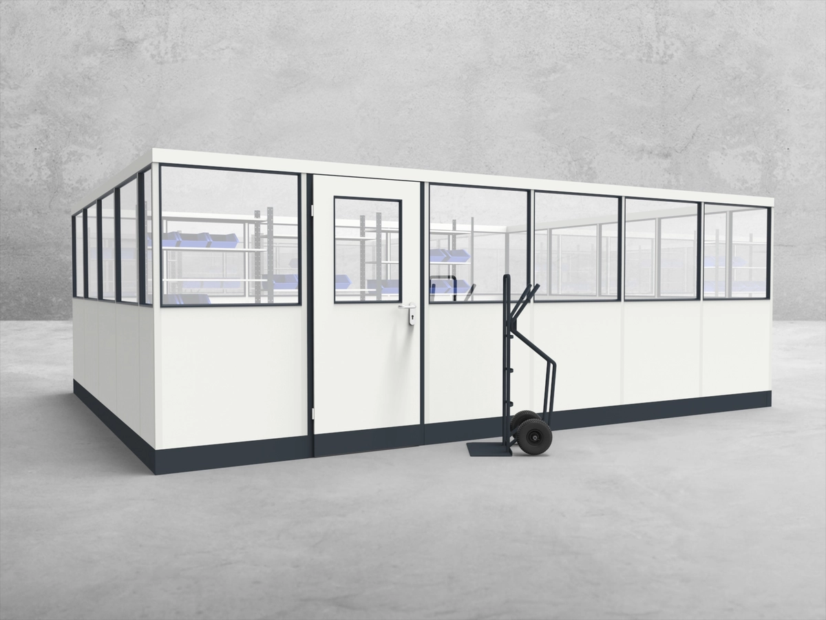 Aussenansicht für Stellwand 4-seitig 6,00 x 4,50 m System RS 45 von Becker Raumsysteme - Artikel SW4-6045