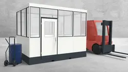 Mobiles Hallenbüro 4-seitig 3,50 x 2,50 m 8,75 m² (HM4-3525)