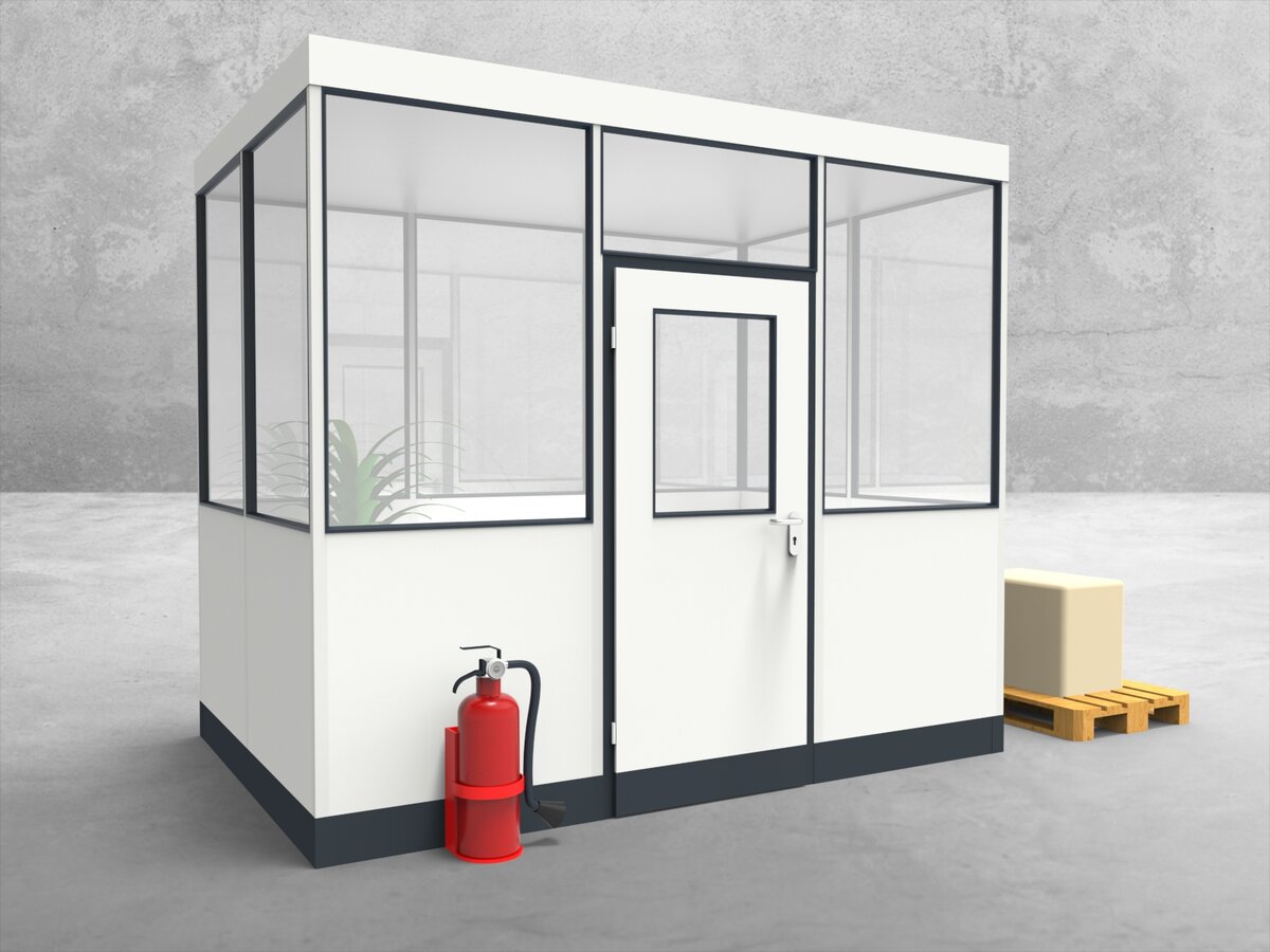 Deckenkonstruktion für Hallenbüro 4-seitig 2,00 x 2,00 m System RS 45 von Becker Raumsysteme - Artikel HB4-2020