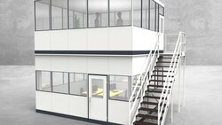 Hallenbüro als Doppelstock 4-seitig 5,00 x 4,50 m 22,5 m² (HD4-5045)