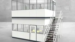 Hallenbüro als Doppelstock 4-seitig 5,00 x 4,50 m 22,5 m² (HD4-5045)