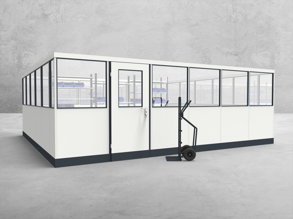 Aussenansicht für Stellwand 4-seitig 6,00 x 5,50 m System RS 45 von Becker Raumsysteme - Artikel SW4-6055