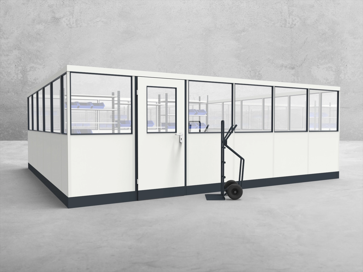 Aussenansicht für Stellwand 4-seitig 6,00 x 5,50 m System RS 45 von Becker Raumsysteme - Artikel SW4-6055