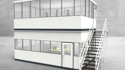 Hallenbüro als Doppelstock 4-seitig 6,50 x 4,50 m 29,25 m² (HD4-6545)