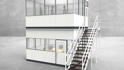 Hallenbüro als Doppelstock 4-seitig 4,50 x 3,50 m 15,75 m² (HD4-4535)