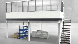 Hallenbüro auf Stahlbau 4-seitig 8,00 x 4,50 m 36 m² (HS4-8045)