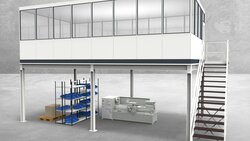 Hallenbüro auf Stahlbau 4-seitig 8,00 x 4,50 m 36 m² (HS4-8045)