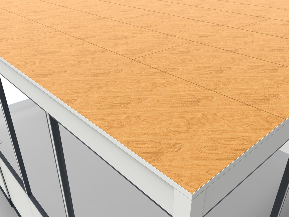 Deckenkonstruktion für Hallenbüro 3-seitig 6,00 x 3,00 m System RS 45 von Becker Raumsysteme - Artikel HB3-6030