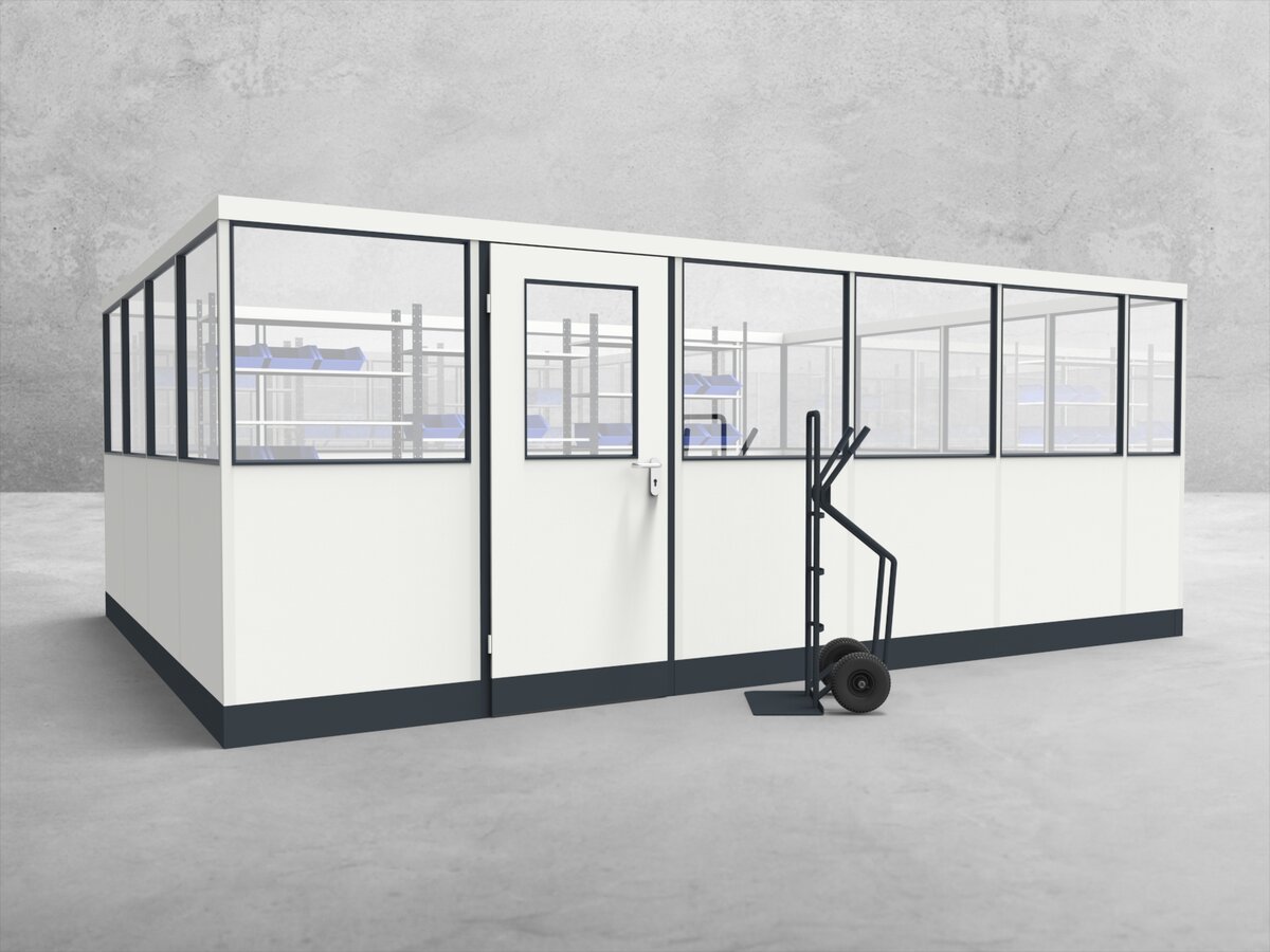 Aussenansicht für Stellwand 4-seitig 5,50 x 4,00 m System RS 45 von Becker Raumsysteme - Artikel SW4-5540