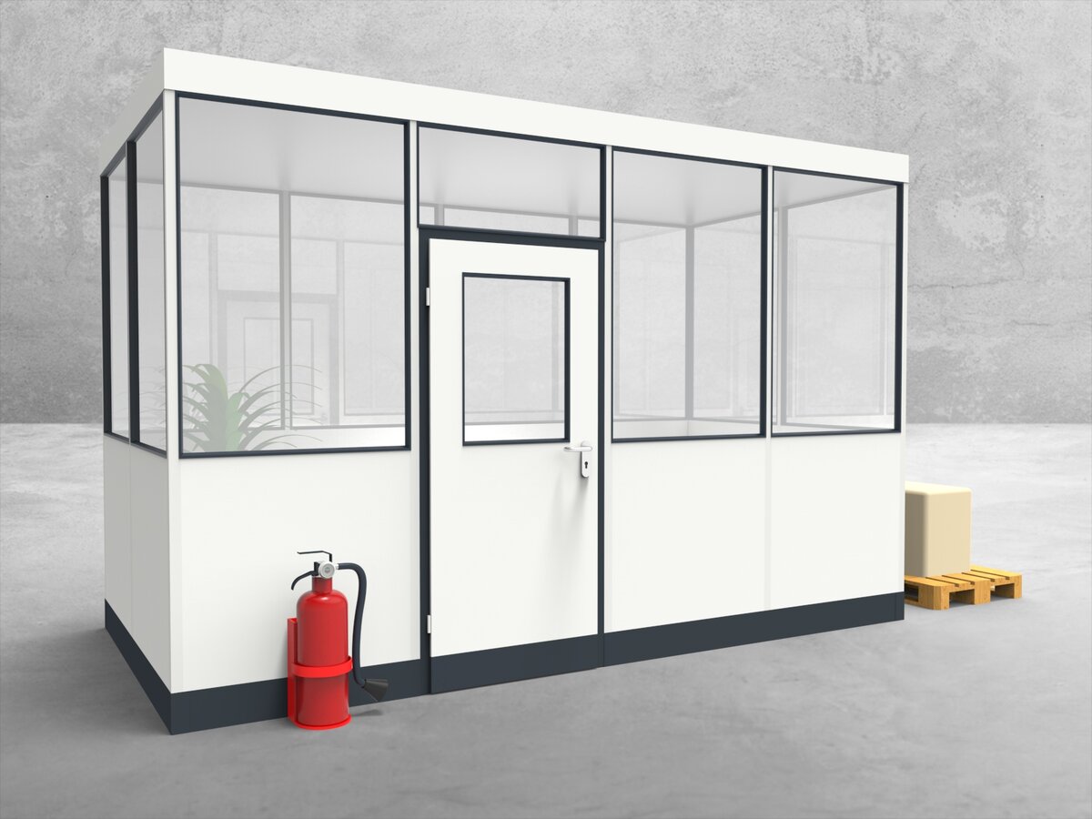 Aussenansicht für Hallenbüro 4-seitig 4,00 x 2,00 m System RS 45 von Becker Raumsysteme - Artikel HB4-4020