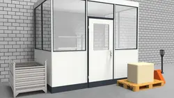 Hallenbüro 3-seitig 3,00 x 2,00 m 6 m² (HB3-3020)