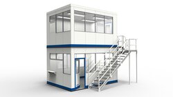 Doppelstöckiges Hallenbüro