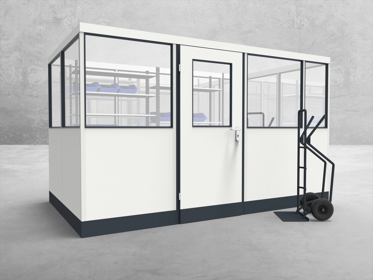Aussenansicht für Stellwand 4-seitig 3,50 x 2,00 m System RS 45 von Becker Raumsysteme - Artikel SW4-3520