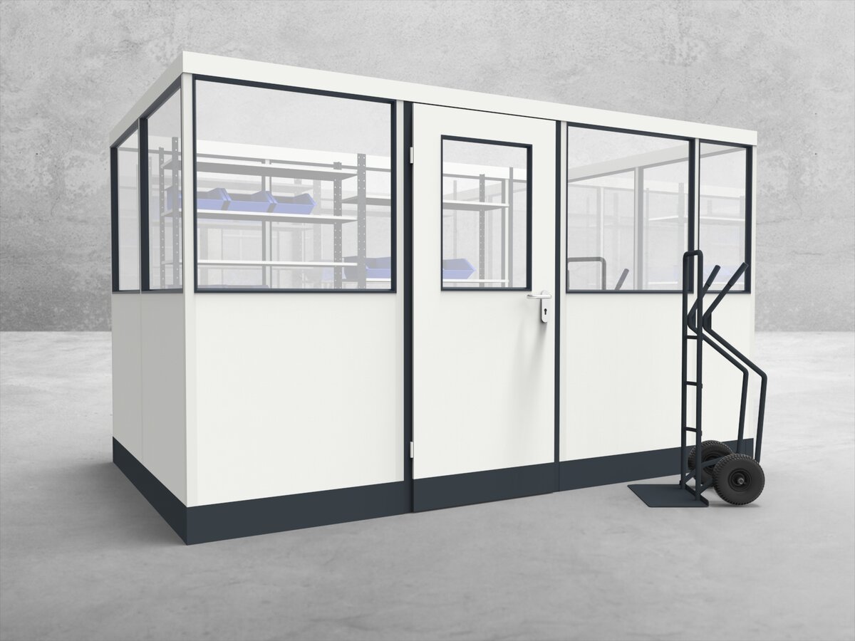 Aussenansicht für Stellwand 4-seitig 3,50 x 2,00 m System RS 45 von Becker Raumsysteme - Artikel SW4-3520