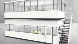 Hallenbüro als Doppelstock 4-seitig 8,50 x 5,00 m 42,5 m² (HD4-8550)